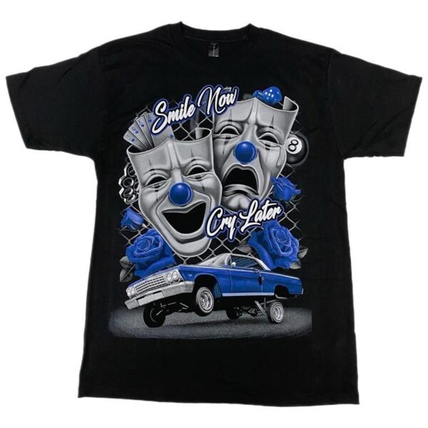 Wule Shop Blue Smile Now Cry Later T Shirt